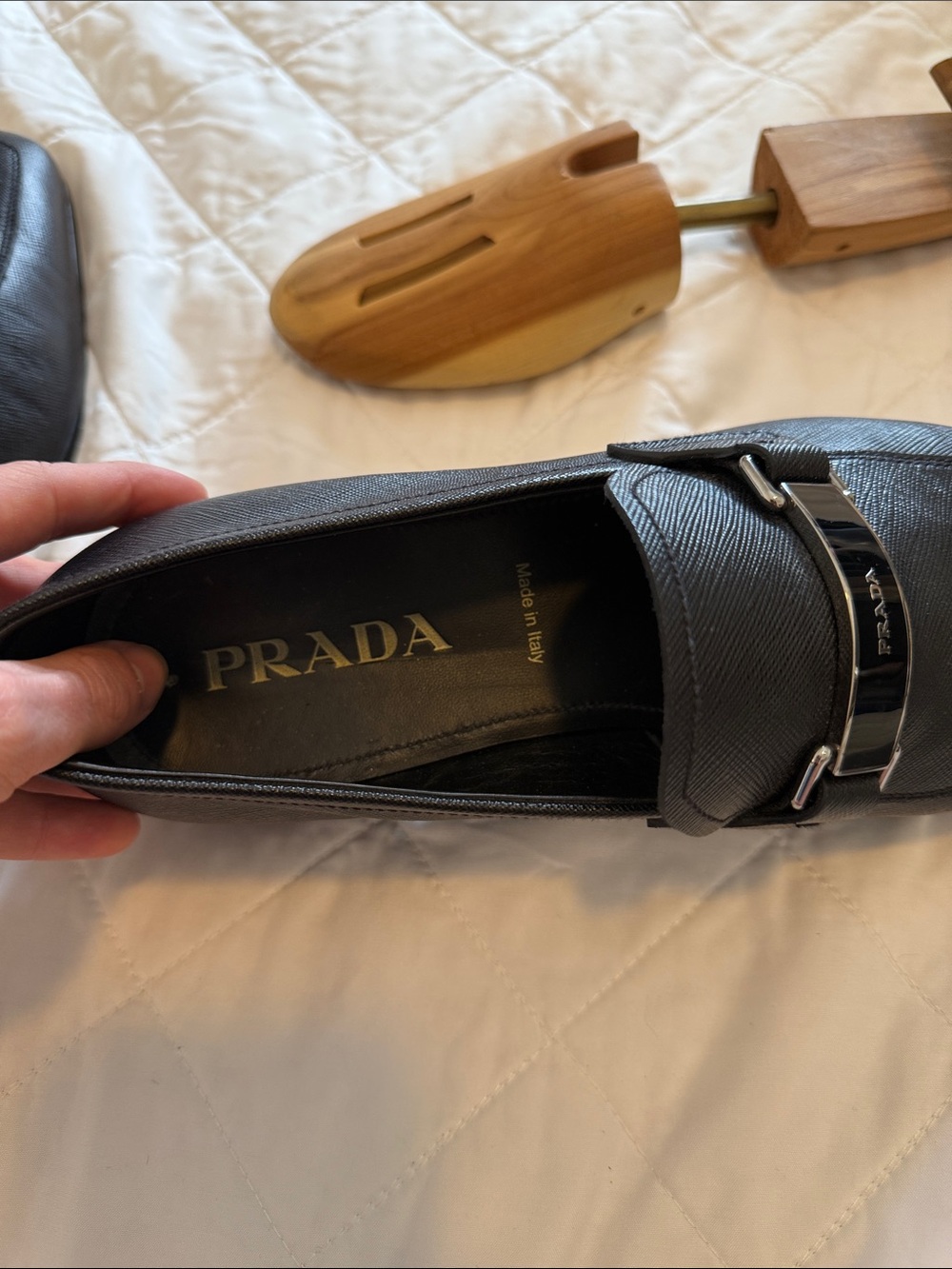 Men’s Prada Saffiano Black Loafers - Picture 3 of 5
